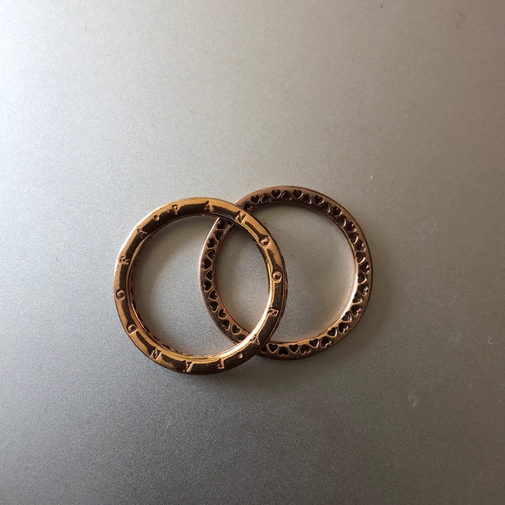 Authentic Pandora Rose gold stack rings